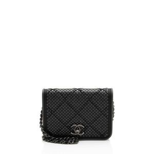 Chanel Crystal Satin Mini Chain Crossbody